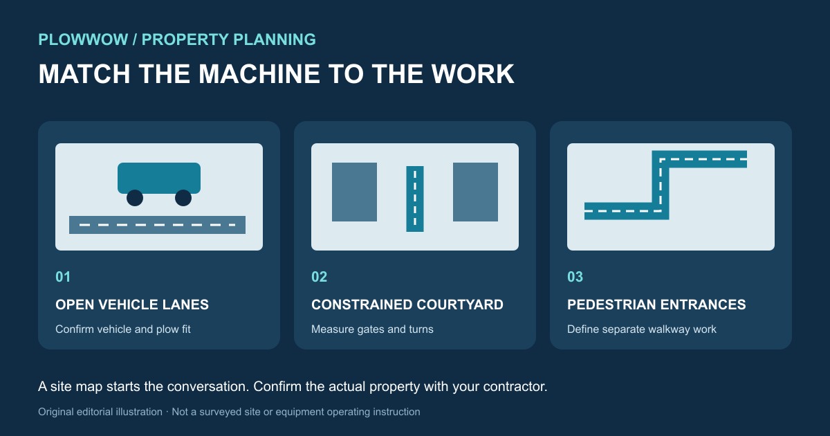Truck Plow or Compact Equipment? Match Snow Clearing to Your Property